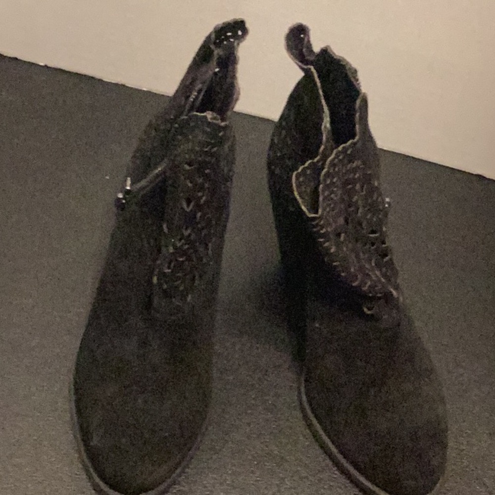 Black Suede Ankle Boots size 10 m